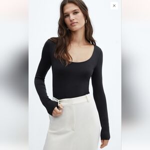 Black Form Fitting Bodysuit